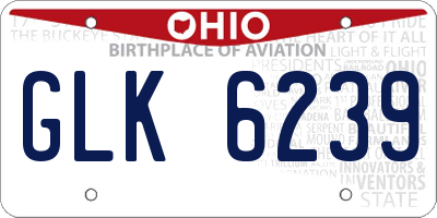 OH license plate GLK6239