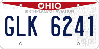 OH license plate GLK6241