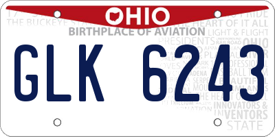 OH license plate GLK6243