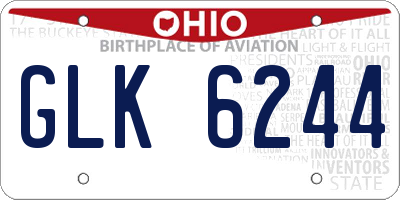 OH license plate GLK6244