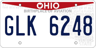 OH license plate GLK6248