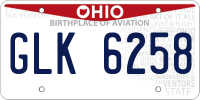 OH license plate GLK6258