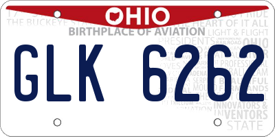 OH license plate GLK6262