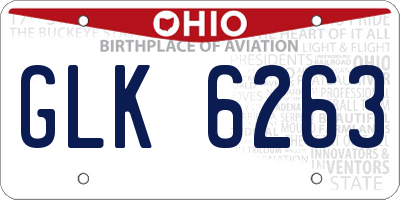 OH license plate GLK6263