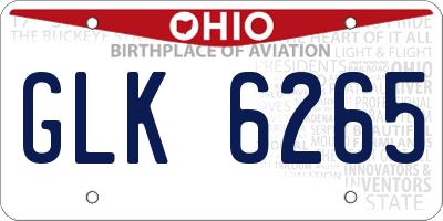 OH license plate GLK6265
