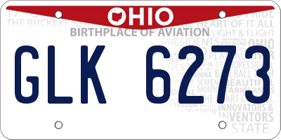 OH license plate GLK6273
