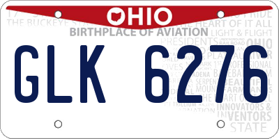 OH license plate GLK6276