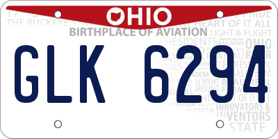 OH license plate GLK6294