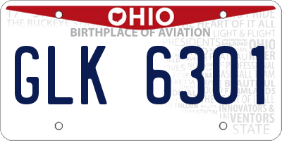 OH license plate GLK6301