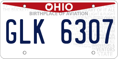 OH license plate GLK6307