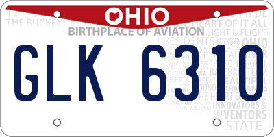 OH license plate GLK6310