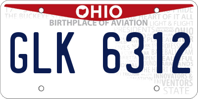 OH license plate GLK6312