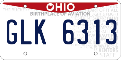 OH license plate GLK6313