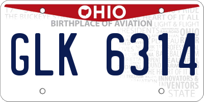 OH license plate GLK6314