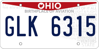 OH license plate GLK6315