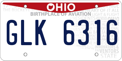 OH license plate GLK6316