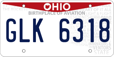 OH license plate GLK6318