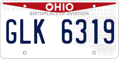 OH license plate GLK6319
