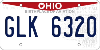 OH license plate GLK6320