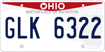 OH license plate GLK6322