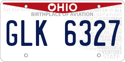 OH license plate GLK6327