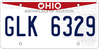 OH license plate GLK6329