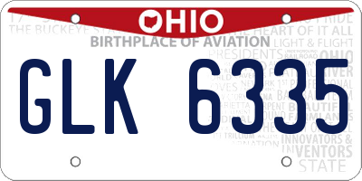 OH license plate GLK6335