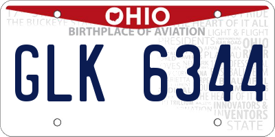 OH license plate GLK6344