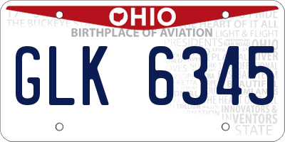 OH license plate GLK6345