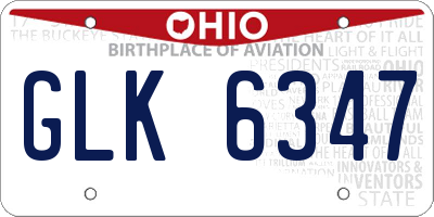 OH license plate GLK6347