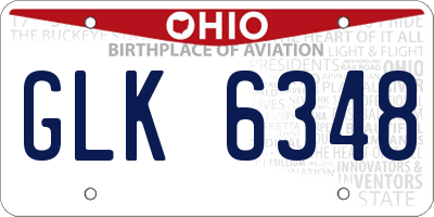 OH license plate GLK6348