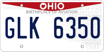 OH license plate GLK6350