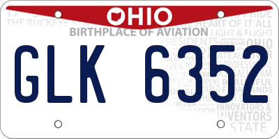 OH license plate GLK6352