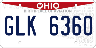 OH license plate GLK6360
