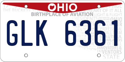 OH license plate GLK6361