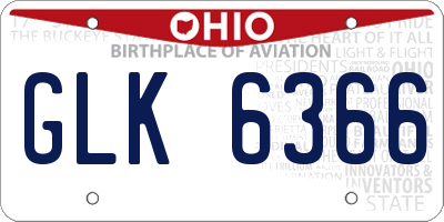 OH license plate GLK6366