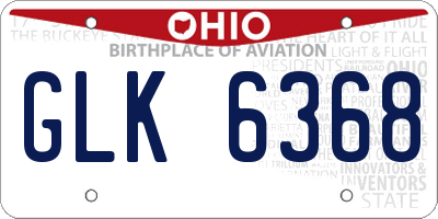 OH license plate GLK6368