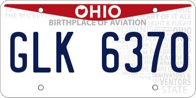 OH license plate GLK6370