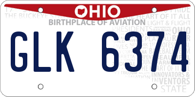 OH license plate GLK6374