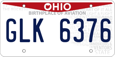 OH license plate GLK6376