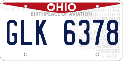 OH license plate GLK6378