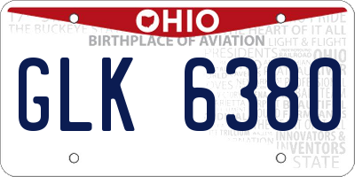 OH license plate GLK6380