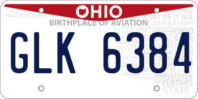 OH license plate GLK6384