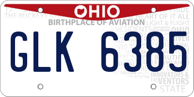 OH license plate GLK6385