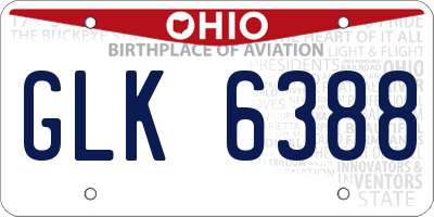 OH license plate GLK6388