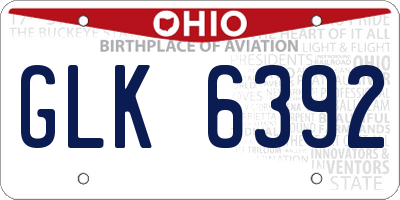 OH license plate GLK6392