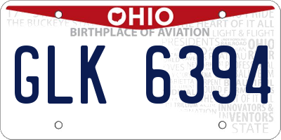 OH license plate GLK6394