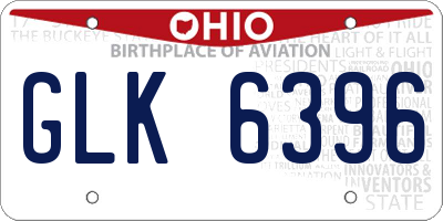 OH license plate GLK6396