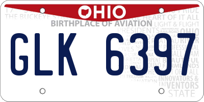 OH license plate GLK6397