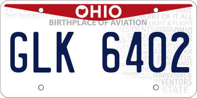 OH license plate GLK6402